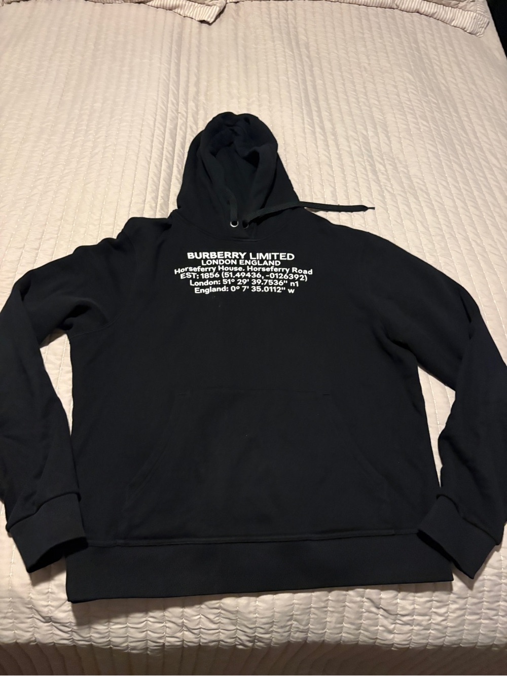 Burberry Limited Black Graphic Logo Hoodie for Men/Women